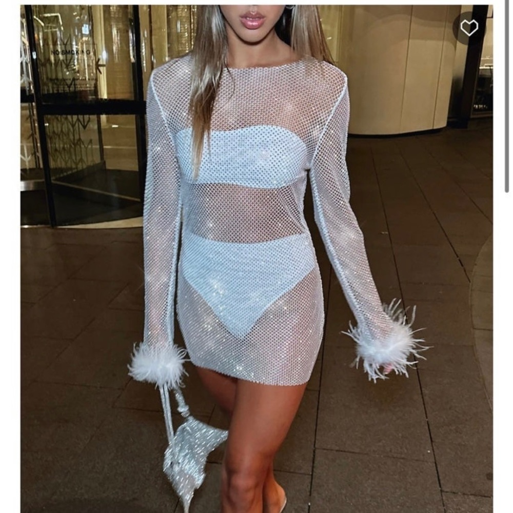 White Fox Disco Inferno Long Sleeve Mini